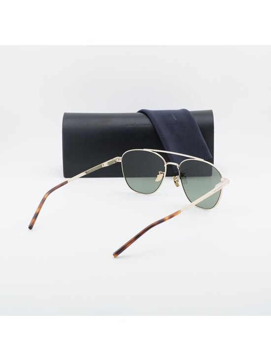 Saint Laurent SL531 011 Sunglasses Gold Aviator Frame, Green Lenses main image 10
